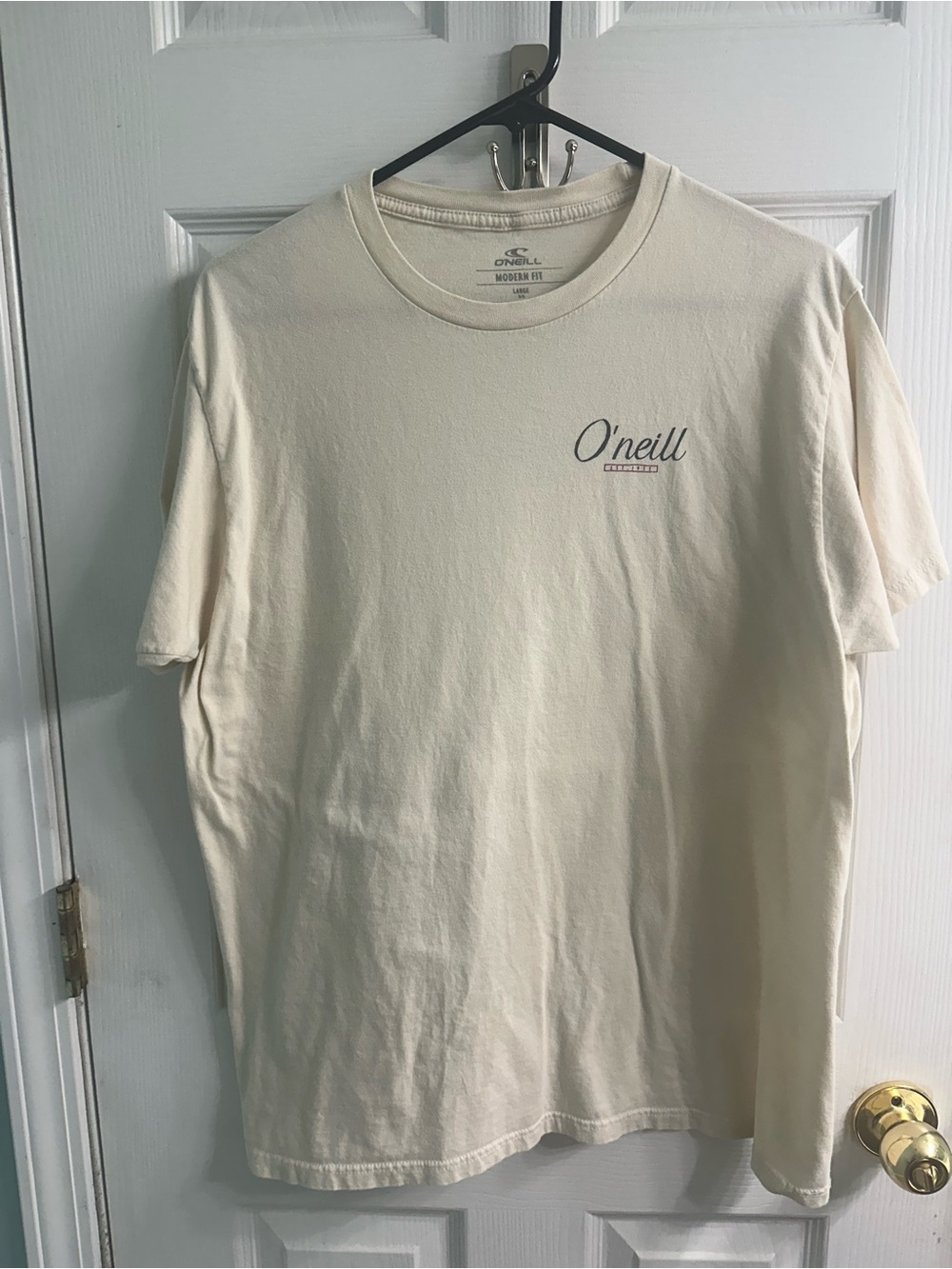 O'Neill Men's Cream Crew Neck Logo T-Shirt